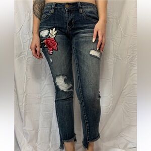 Dollhouse Embroidered Dark Wash Jeans. Size 11